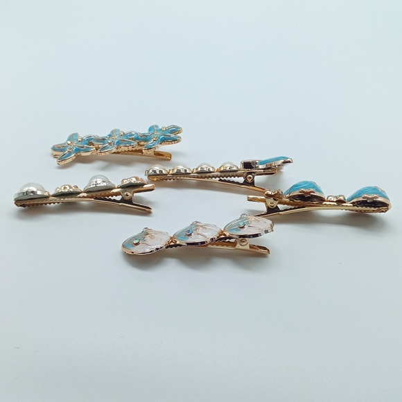 NEW | Lot Of Five | Enamel And Jeweled Nautical Hair Clips - Picture 10 of 10